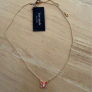Kate Spade Gold and Pink Butterfly Necklace